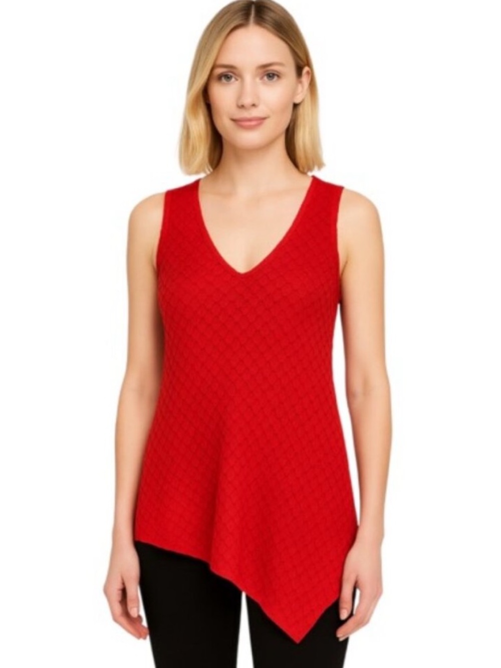 Cut Loose v neck honeycomb knit textured tank
